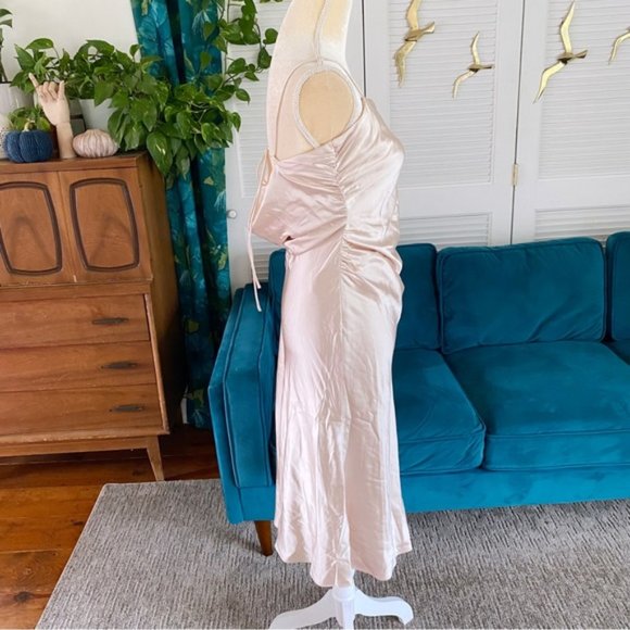 Anthropologie | BHLDN Sachin & Babi Winter Slip Midi Dress Gold Champagne New 10 - Picture 6 of 14